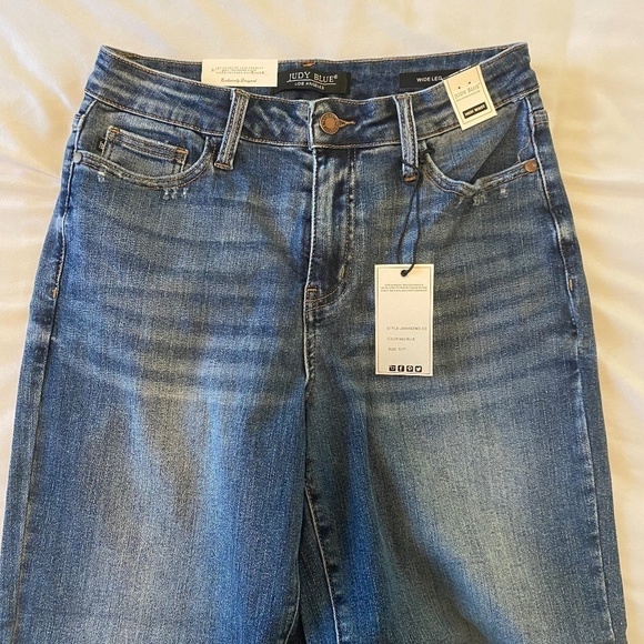 NWT-Judy‎ Blue-Look at Me Now-Hi Rise-Wide Leg-Vintage Wash Jeans-Sz 5/27 - Picture 4 of 6
